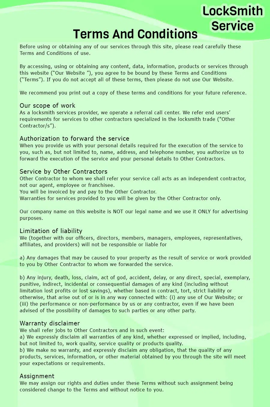 Evanston Locksmith Services, Evanston, IL 847-597-6214 - terms-ls
